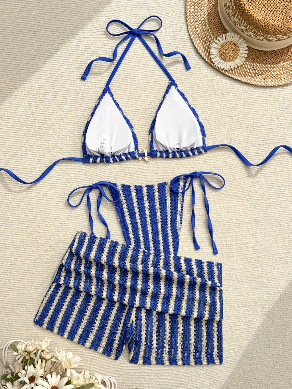 Costavie Blue And White Striped Summer Casual Holiday Pool Party