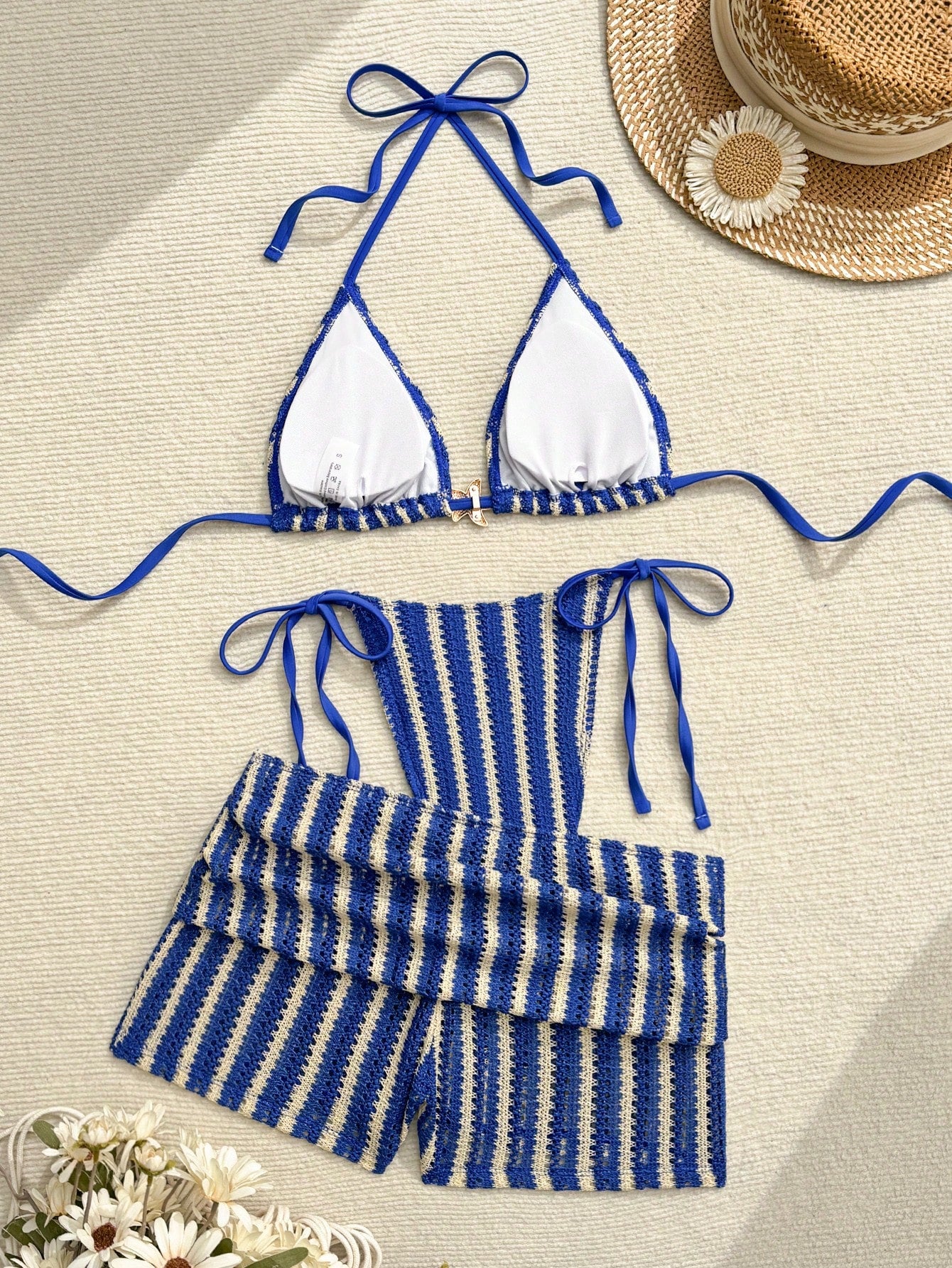 Costavie Blue And White Striped Summer Casual Holiday Pool Party