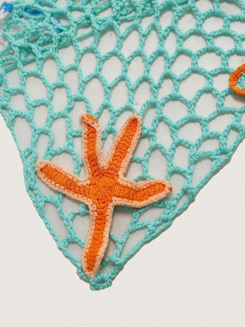 Swim Mod Plus Size Women Beach Cover Up Sarong Triangle Scarf Hand Crochet Starfish Beach Cover Up, Vacation - image 9