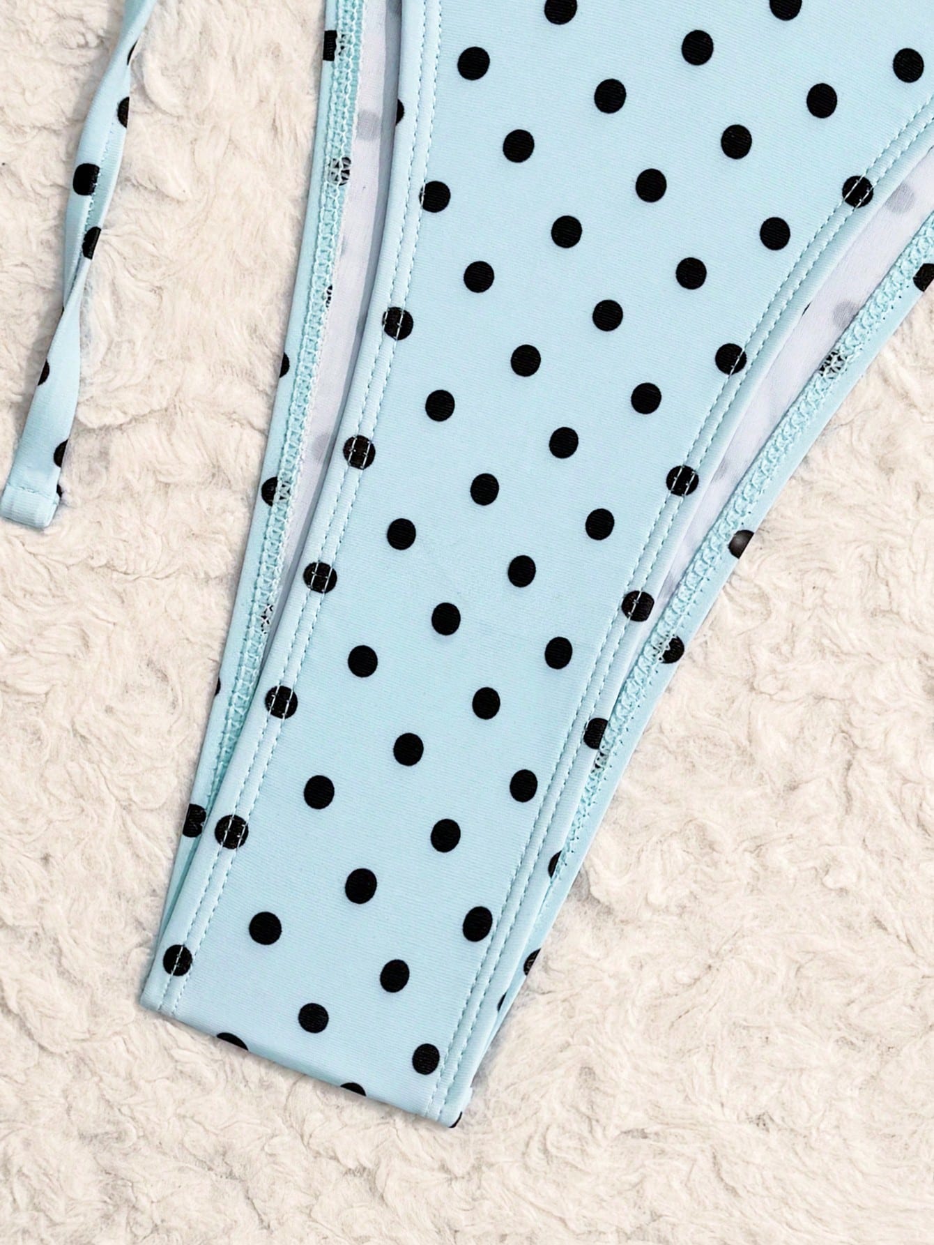 Costavie Summer New Beach Vacation Party Afternoon Tea Polka Dot Print Micro Triangle Side Tie Ruched 3 - image 15