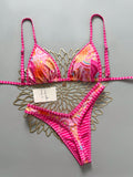 Swim Vcay 2pcs/Set Women Red White And Blue Summer Boho Beach