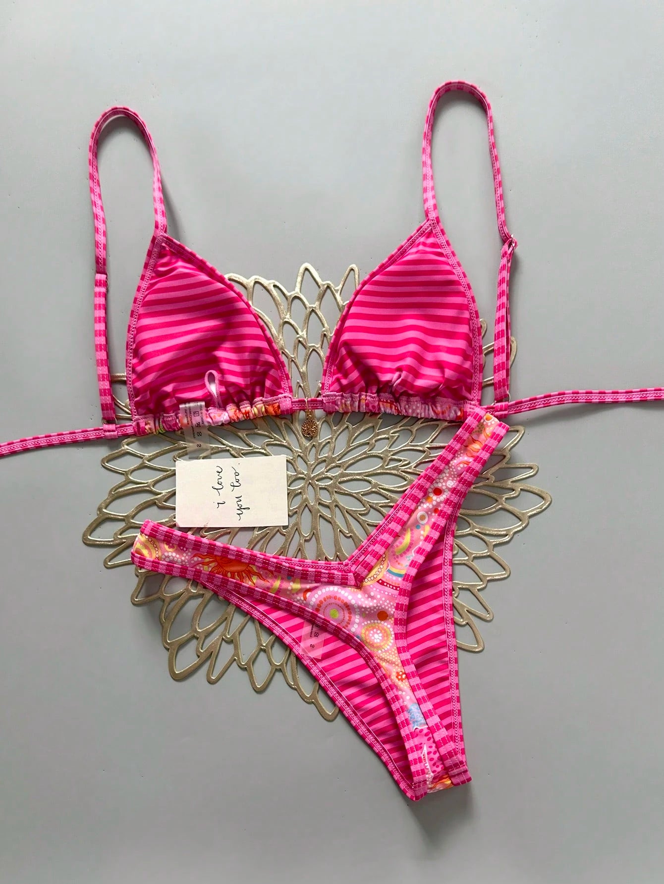 Swim Vcay 2pcs/Set Women Red White And Blue Summer Boho Beach