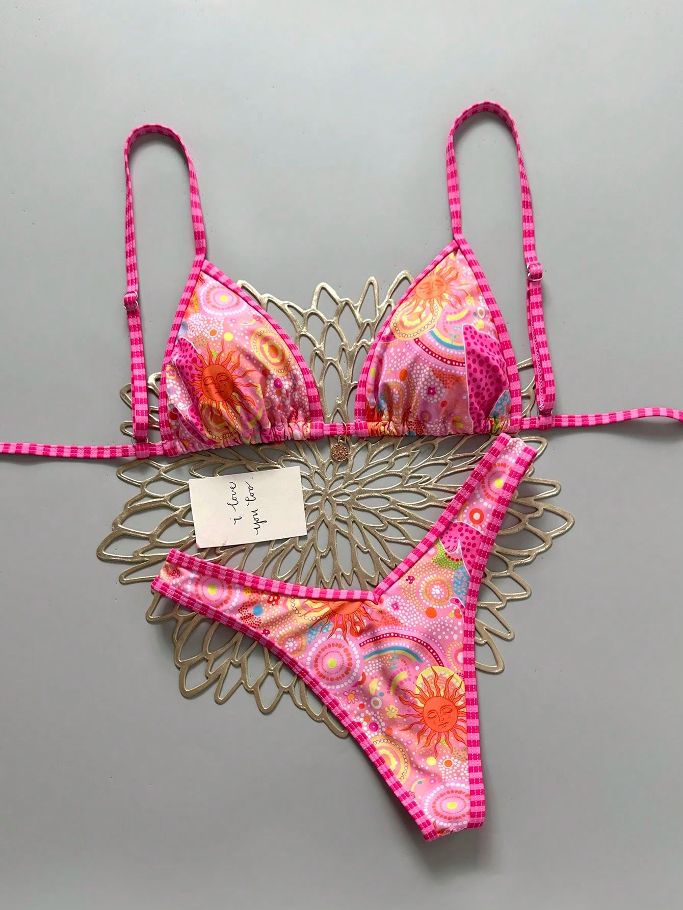 Swim Vcay 2pcs/Set Women Red White And Blue Summer Boho Beach
