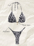 Elavelle Springbreak Women Beach Outfit, Random Print Spaghetti Strap