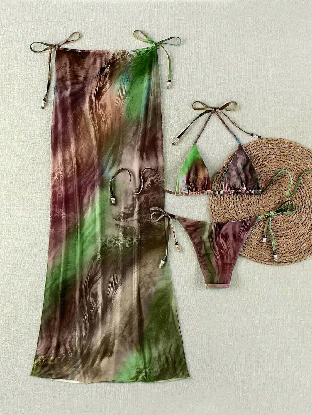 New Spring/Summer Women's Tie-Dye Halter Sexy Casual Elegant Bikini