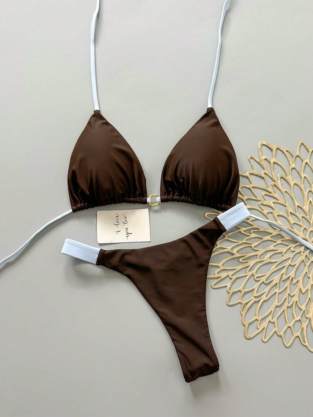 Women's Summer Beach Colorblock Sexy Bikini Swimwear Set Vacation