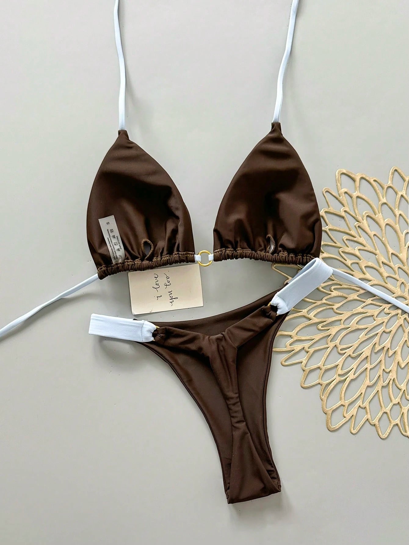 Women's Summer Beach Colorblock Sexy Bikini Swimwear Set Vacation