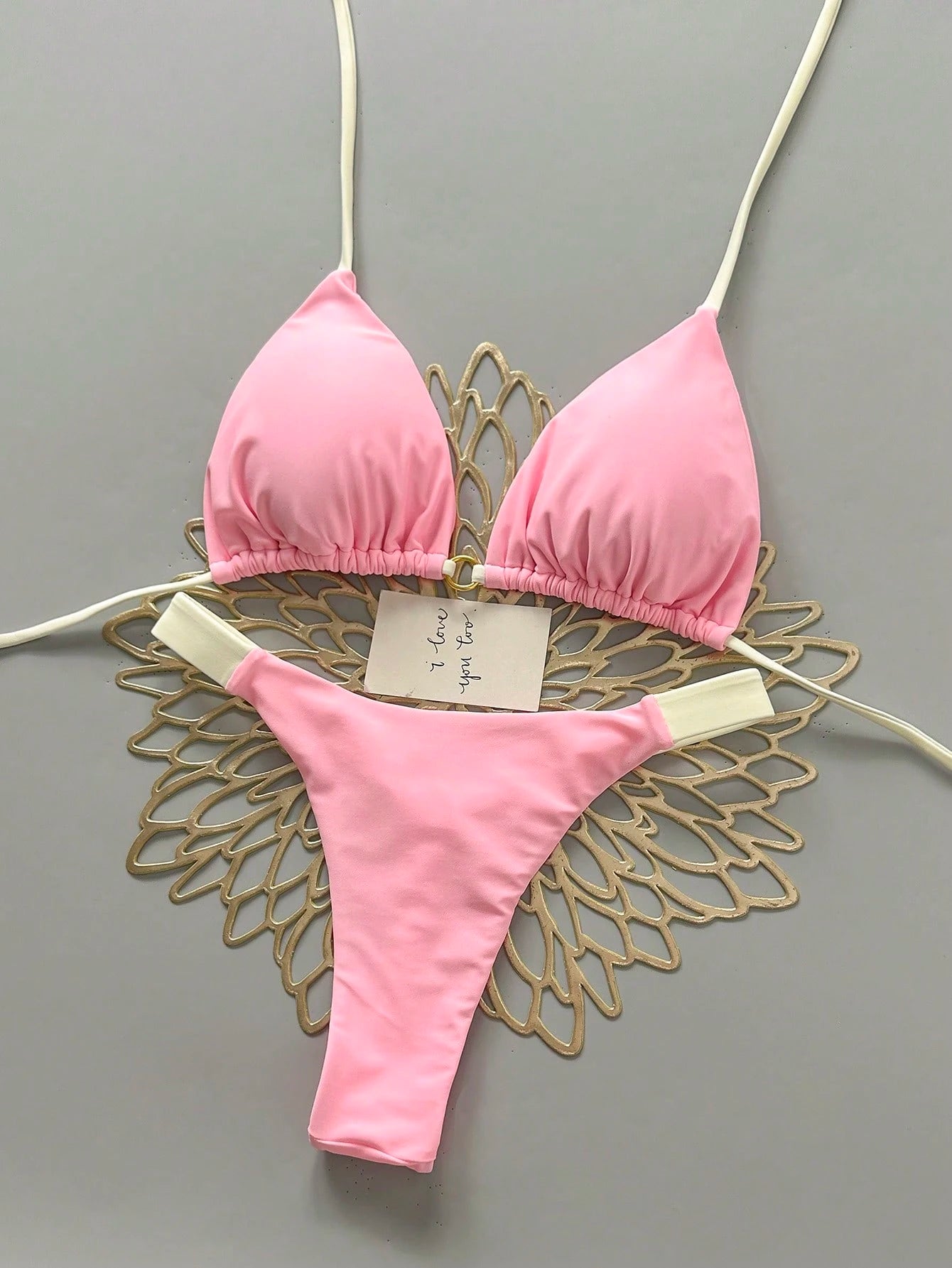 Women's Summer Beach Colorblock Sexy Bikini Swimwear Set Vacation