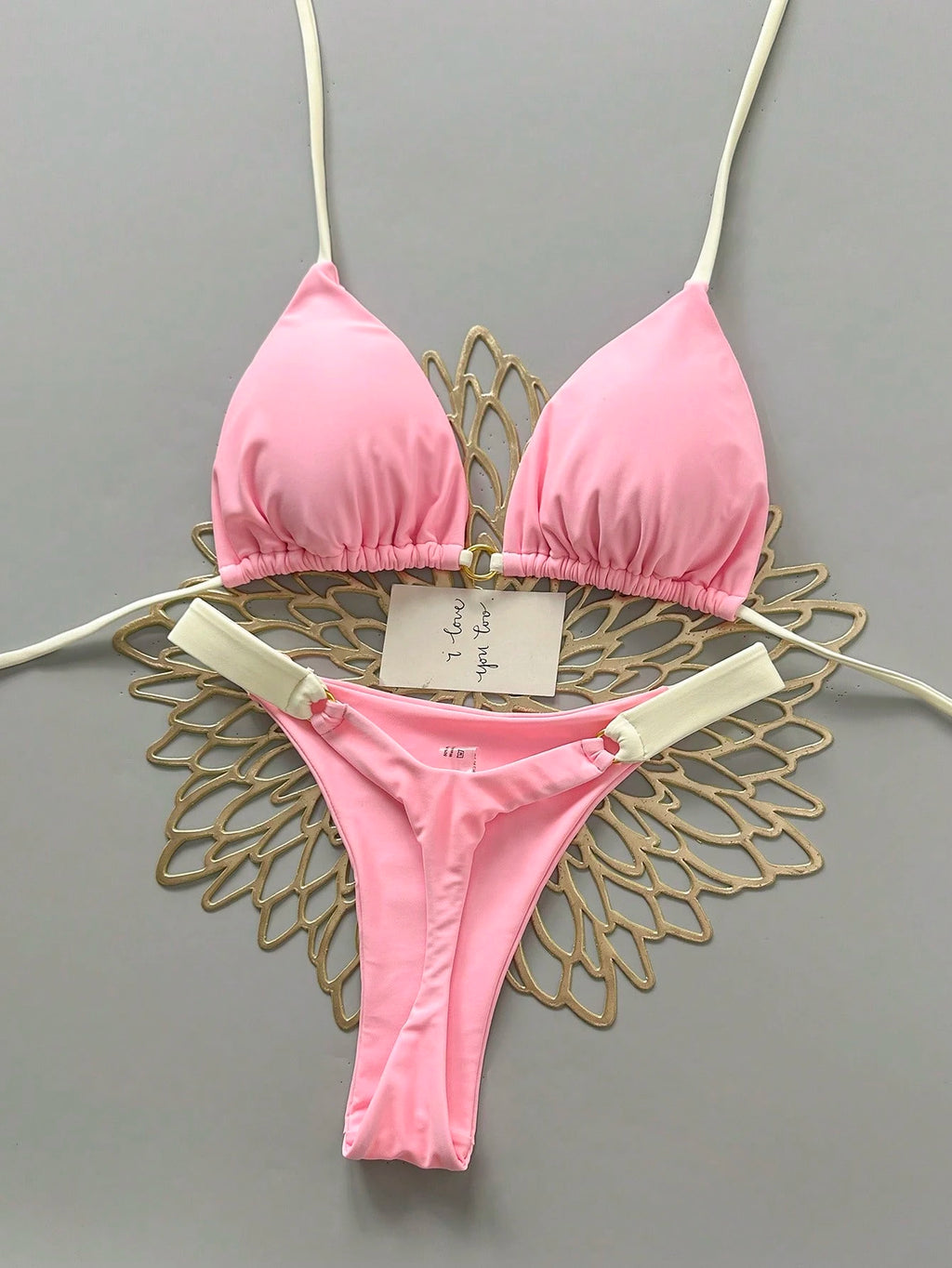 Women's Summer Beach Colorblock Sexy Bikini Swimwear Set Vacation