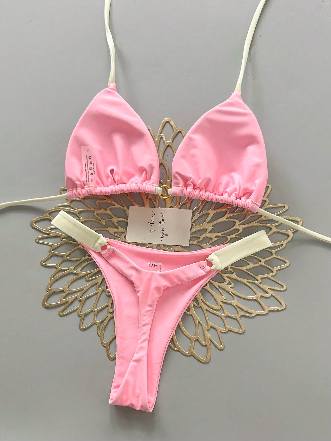 Women's Summer Beach Colorblock Sexy Bikini Swimwear Set Vacation