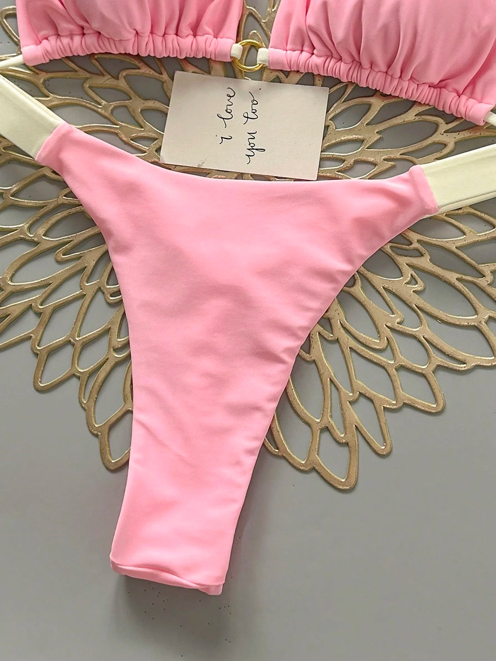Women's Summer Beach Colorblock Sexy Bikini Swimwear Set Vacation