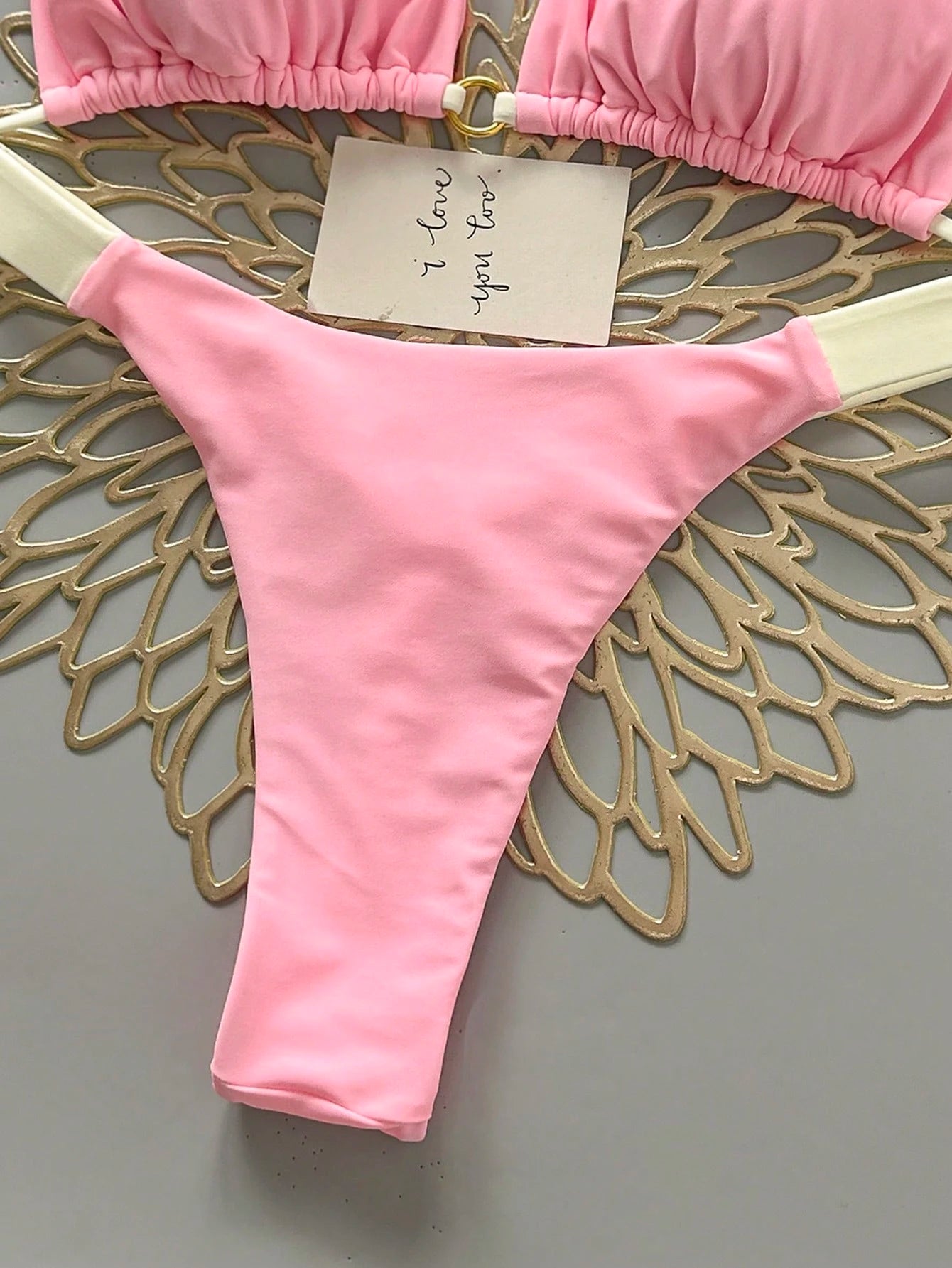 Women's Summer Beach Colorblock Sexy Bikini Swimwear Set Vacation