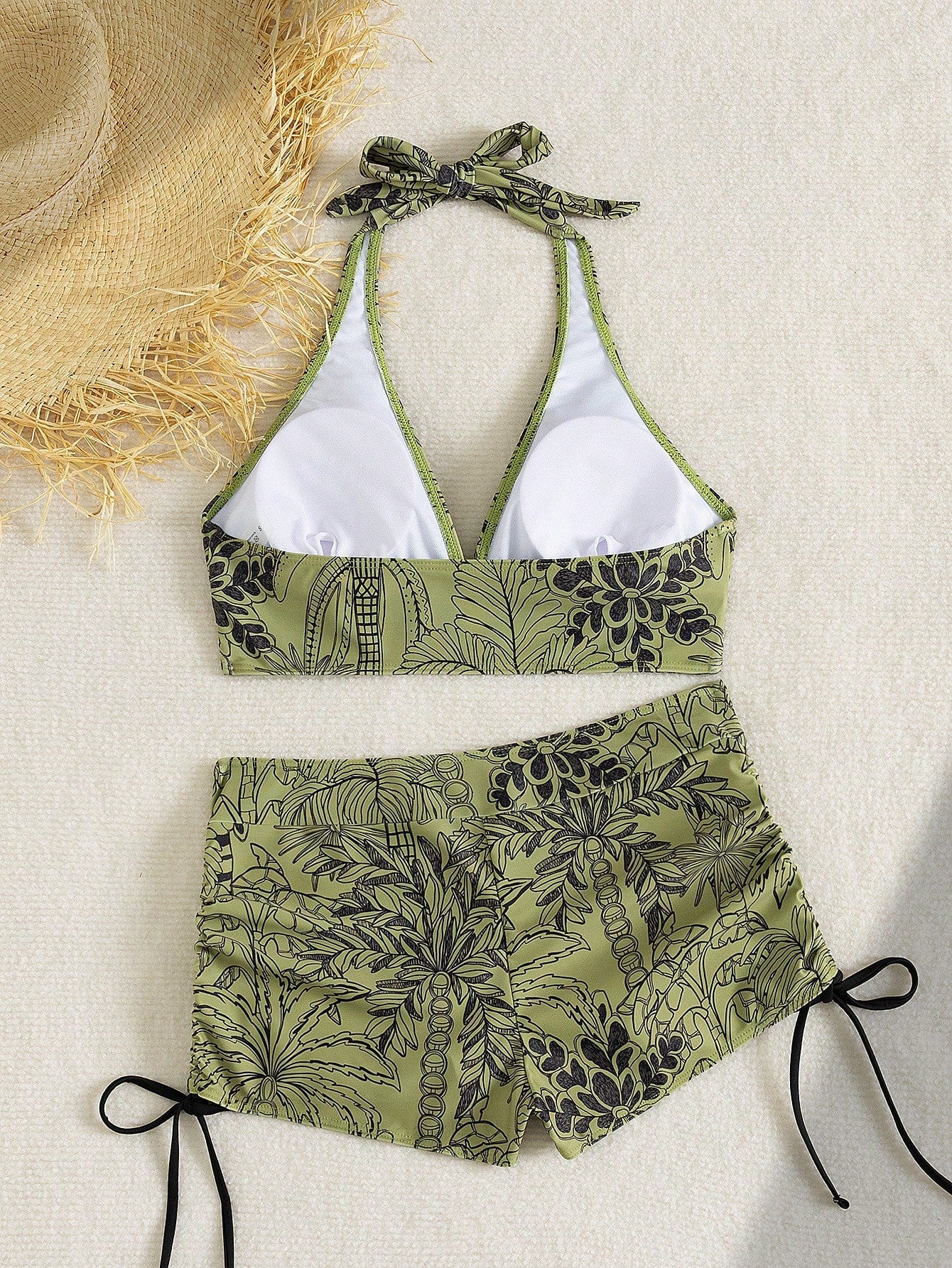 Swim Vcay Women's Retro Beach Vacation Two Pieces Bikini Set: Halter