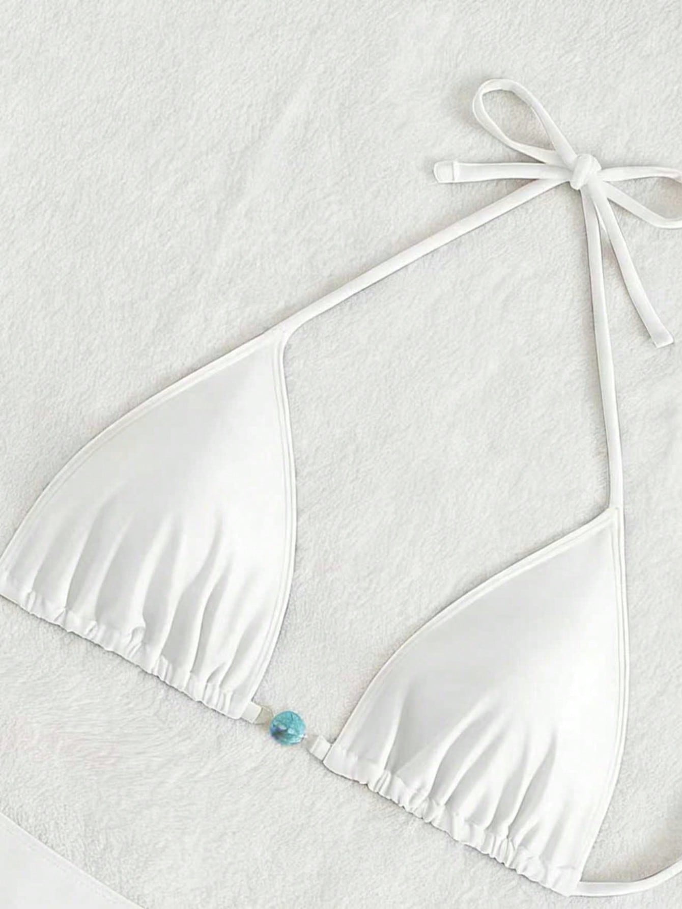 Summer New Spaghetti Strap Back Tie Brown Bikini Bottoms With Side
