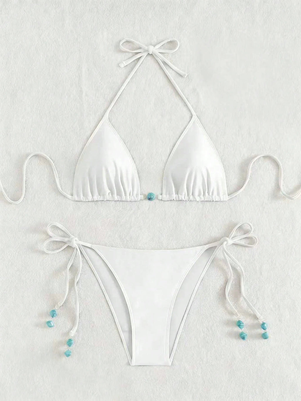 Summer New Spaghetti Strap Back Tie Brown Bikini Bottoms With Side