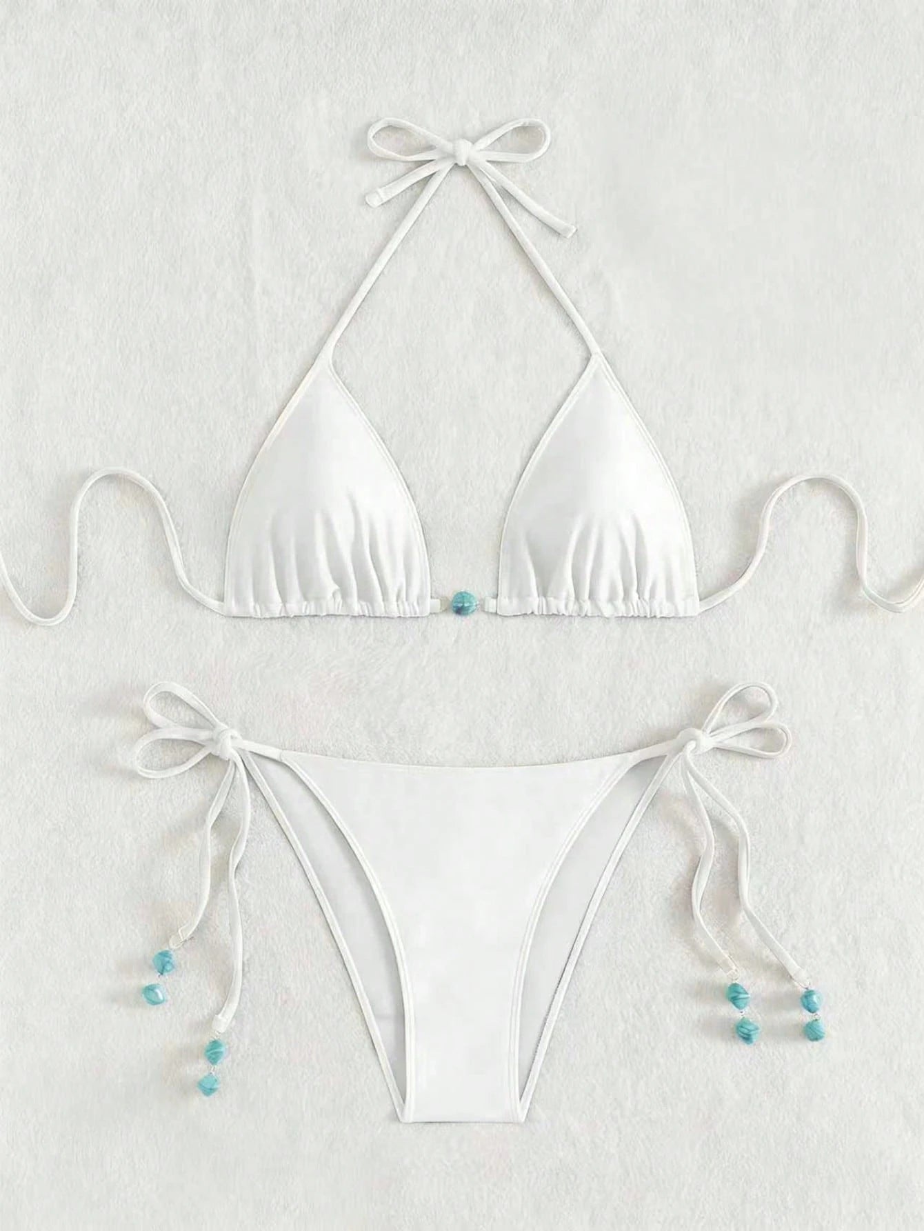 Summer New Spaghetti Strap Back Tie Brown Bikini Bottoms With Side