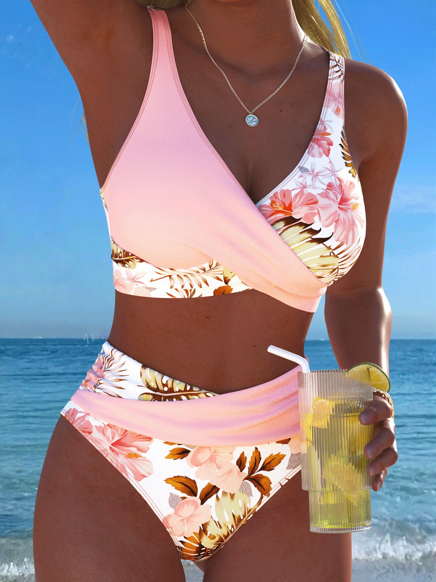 New Beach,Swimming Pool,Vacation,Sexy,Elegant Plant Printed Plain