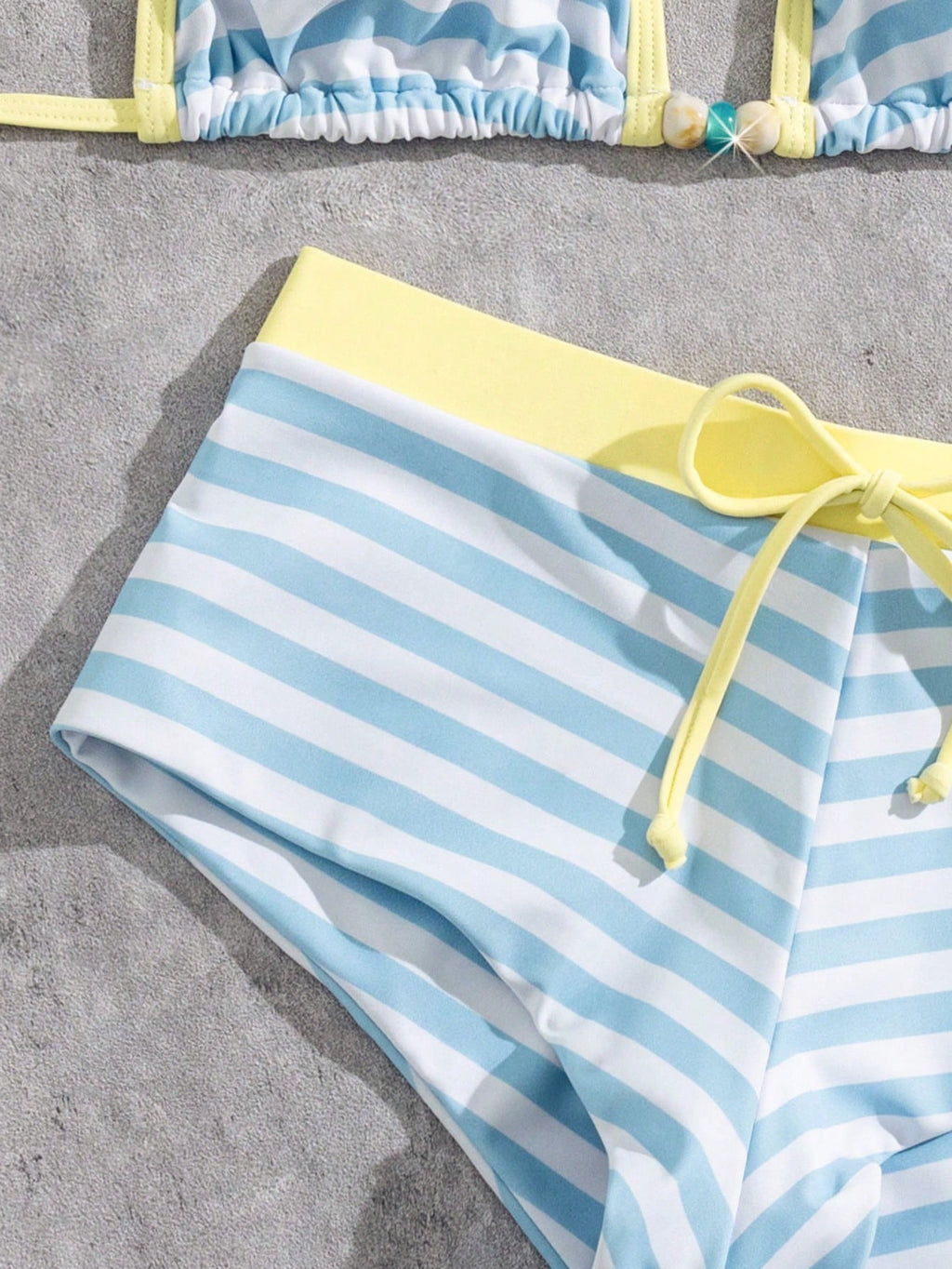 Women's Bikini Swimsuit, Vintage Yellow Polka Dot Print Retro