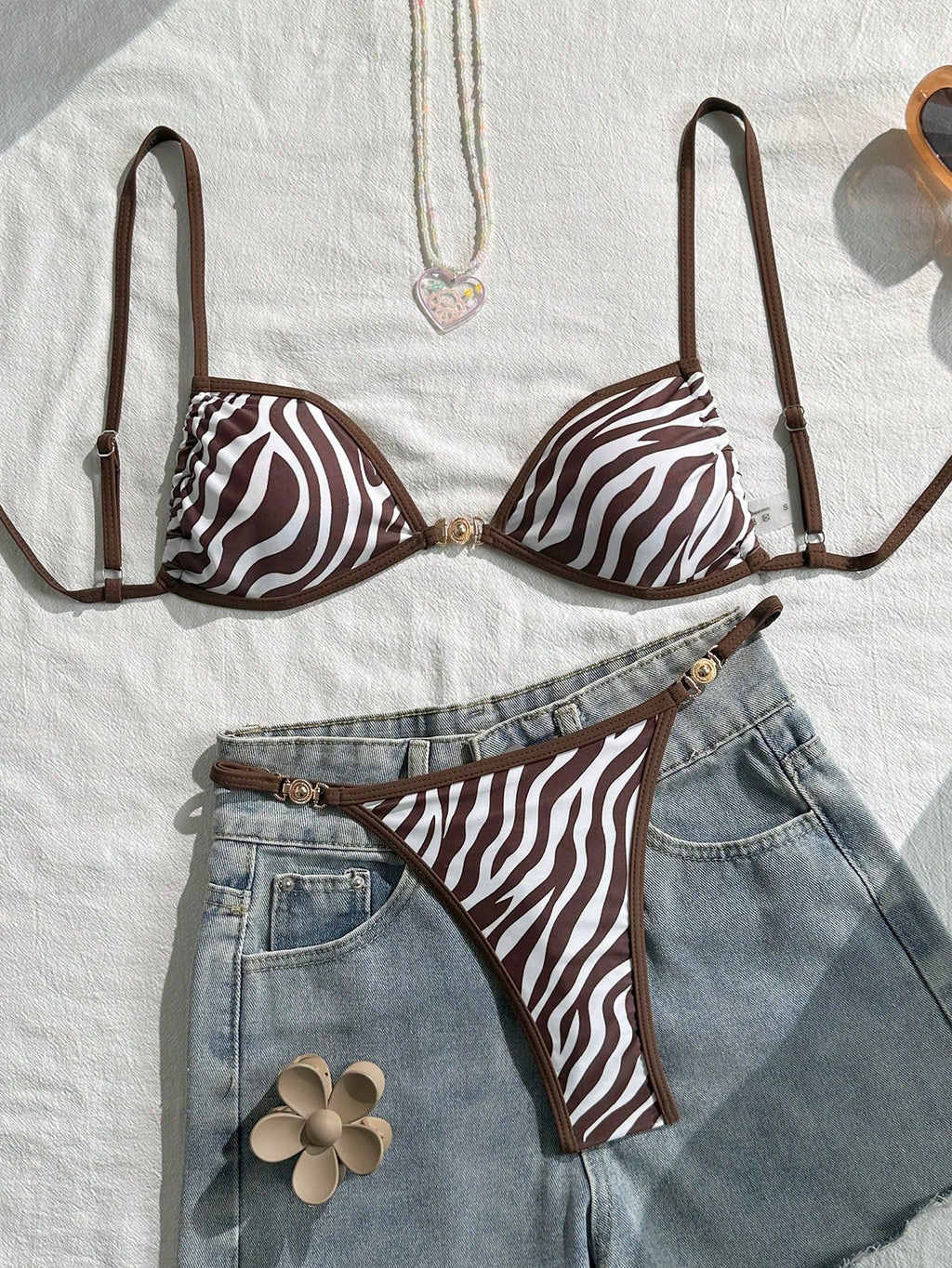 Swim Mod 2pcs/Set Women's Beach Vacation Valentine's Day Beach Party