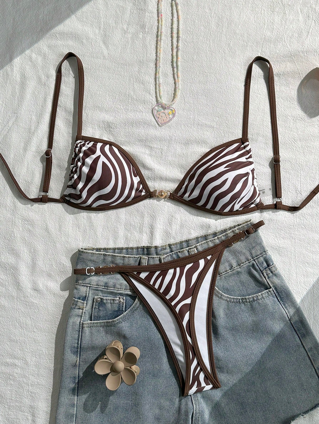 Swim Mod 2pcs/Set Women's Beach Vacation Valentine's Day Beach Party
