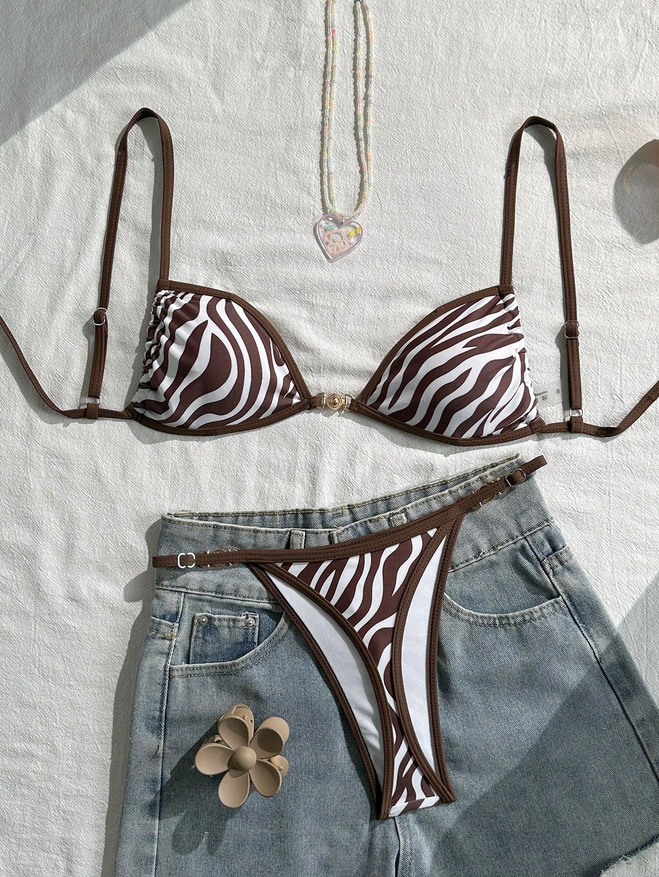 Swim Mod 2pcs/Set Women's Beach Vacation Valentine's Day Beach Party