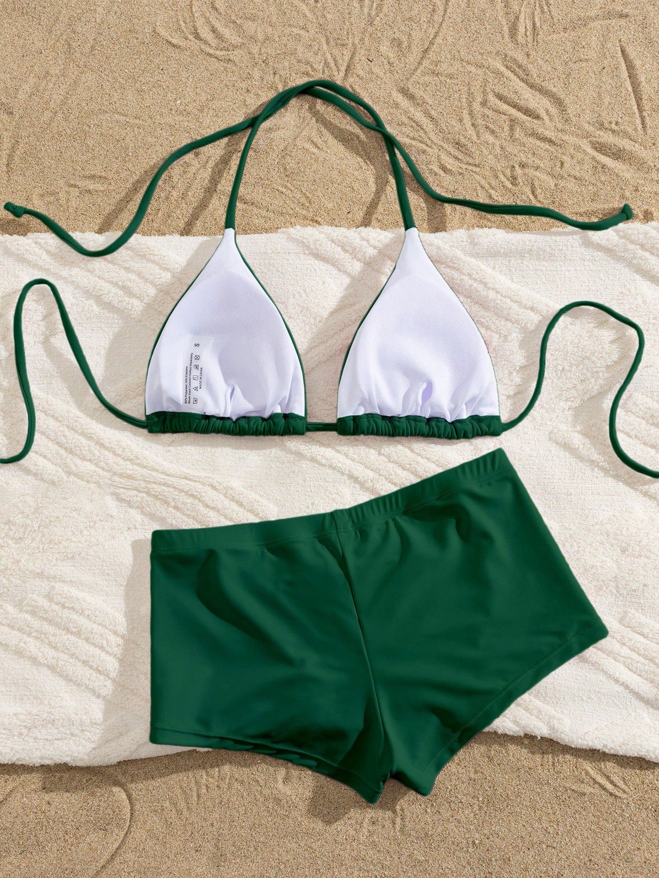 PEPPERMOLLY Fashionable Floral Swimwear: Black Backless Bikini Top +