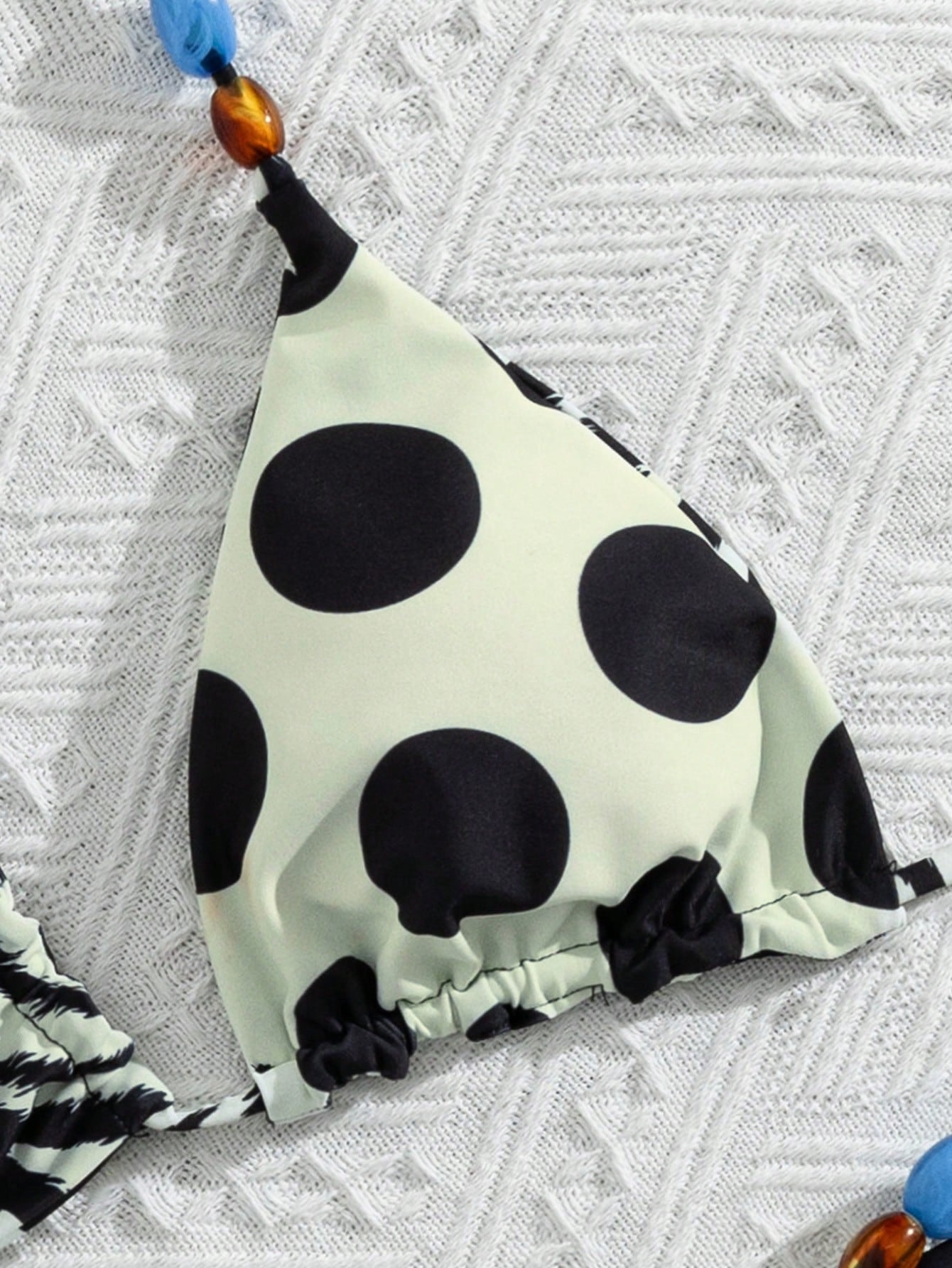 Women's Swimwear Bikini,Retro Animal Print Polka Dot Print Reversible