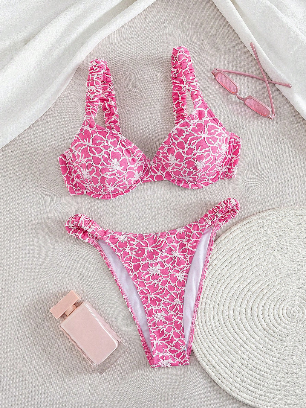 Swim Mod 2pcs/Set Women Springbreak Beach Wear Summer Outfits, Solid