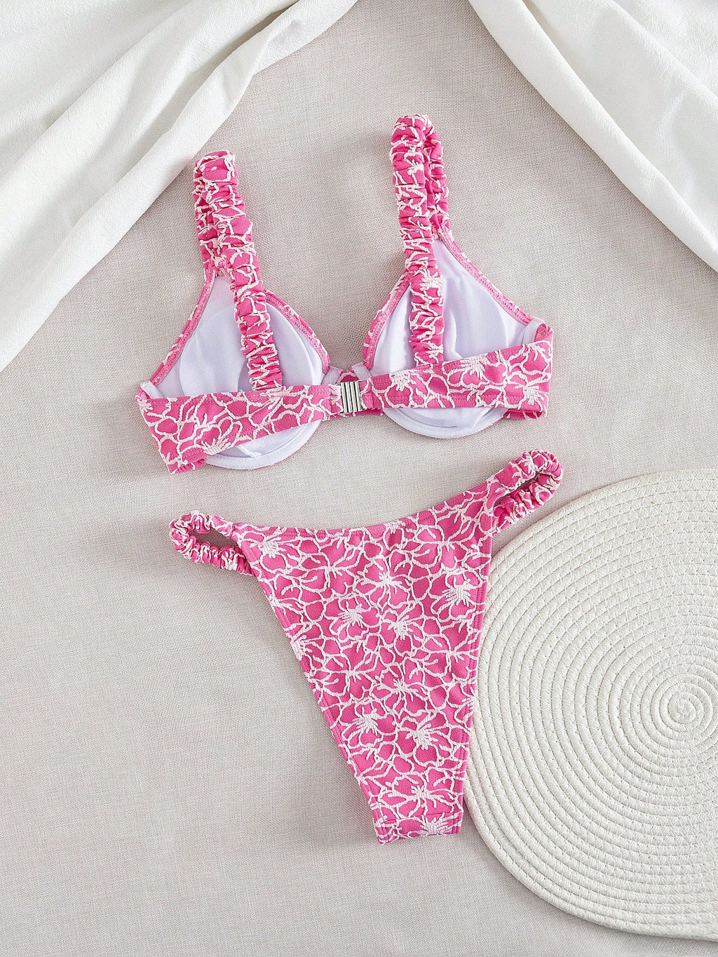 Swim Mod 2pcs/Set Women Springbreak Beach Wear Summer Outfits, Solid