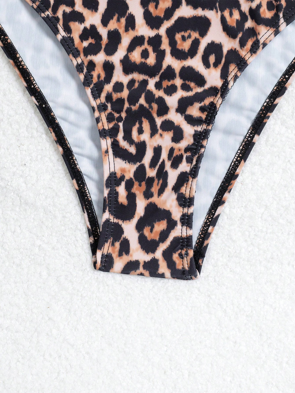 Women's Summer Beach Leopard Print Halter Tie Sexy Bikini Set With