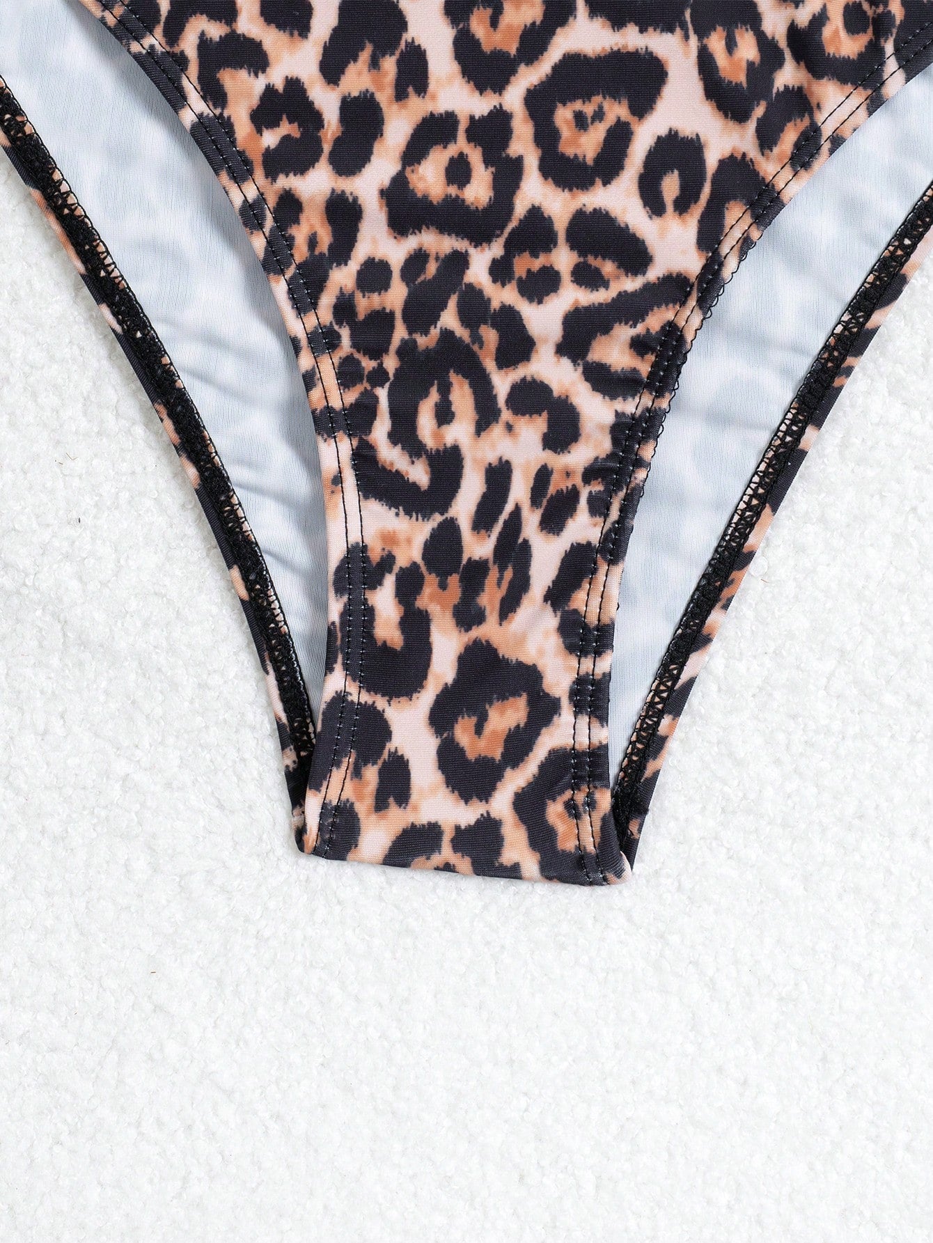 Women's Summer Beach Leopard Print Halter Tie Sexy Bikini Set With