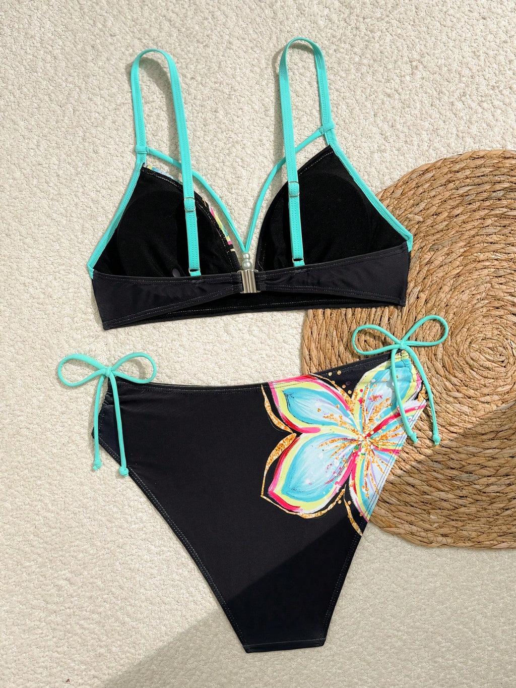 Swim Lushoire New Summer Women's Spaghetti Strap Backless Deep V-Neck