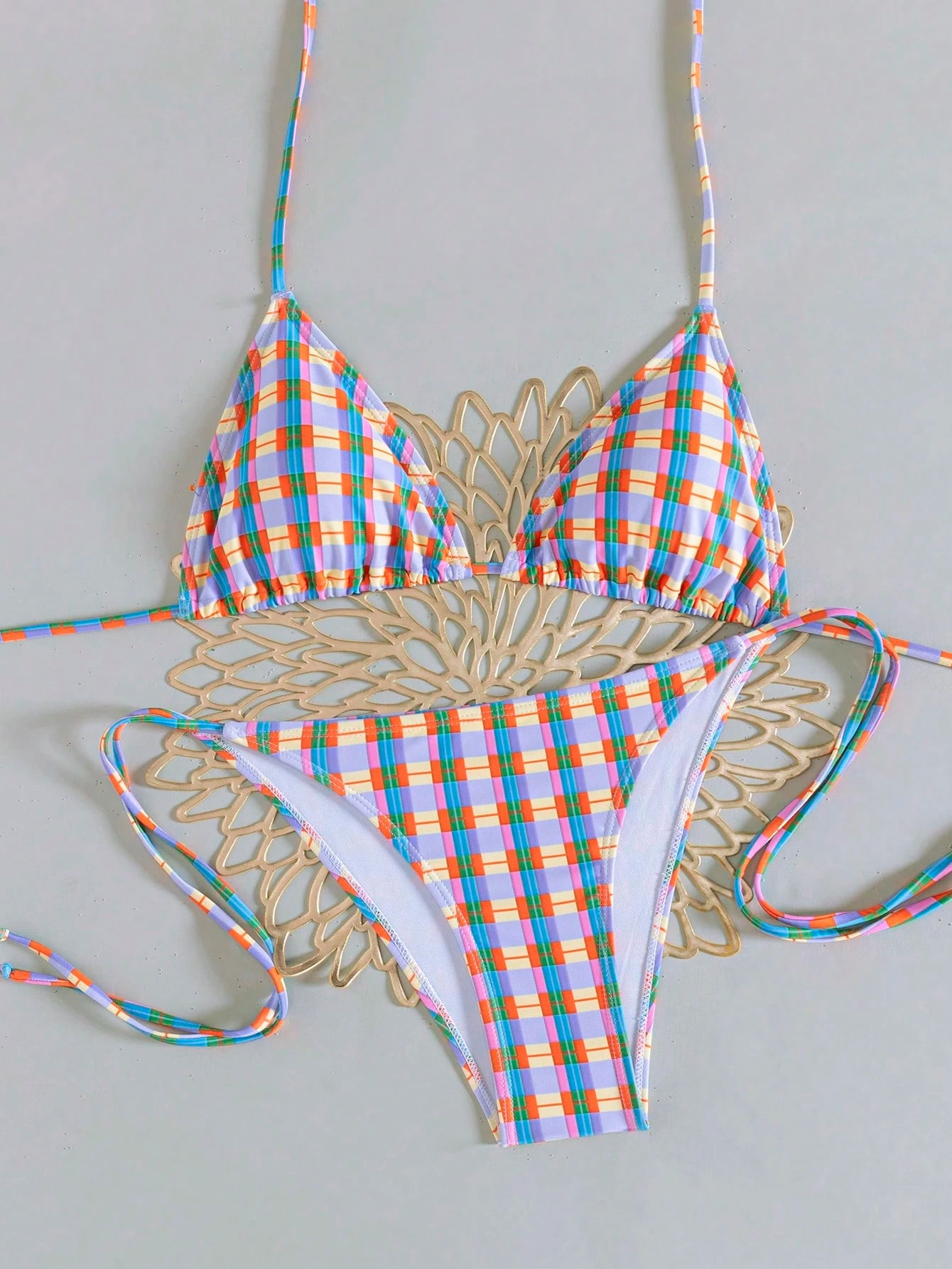 Bestselling Sexy Leopard Print Halter Tie Bikini Set, Open Back