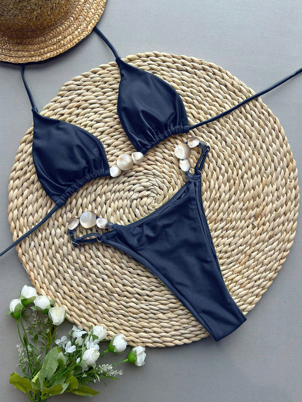 Bikinx 2026 New Sexy Solid Color Bikini Two Pieces Swimwear For Women Vacation B