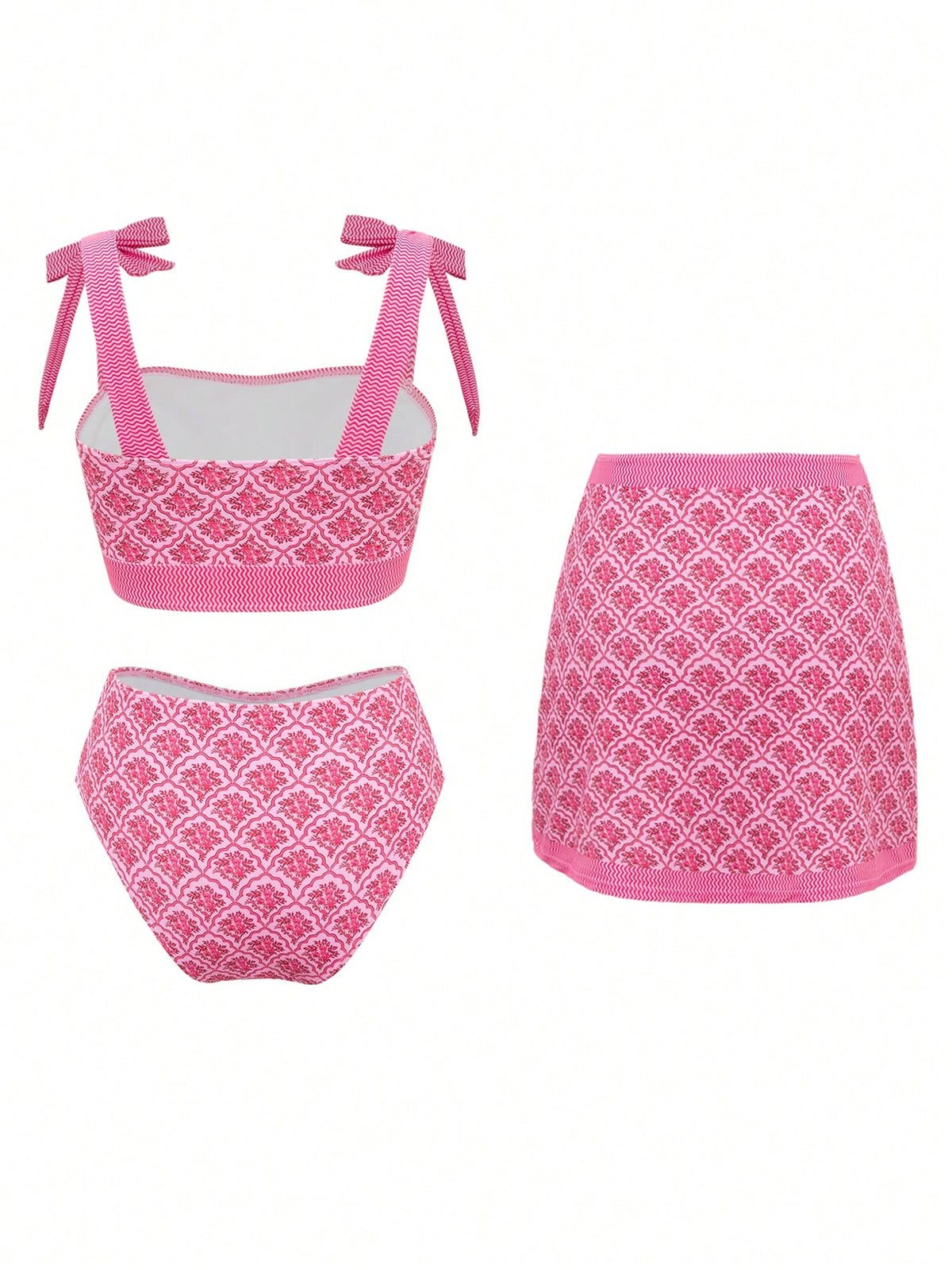Swim Oasis Women's Summer Tight-Fitting Printed Vacation Sexy 3 PiecesSwimsuit Set - image 2