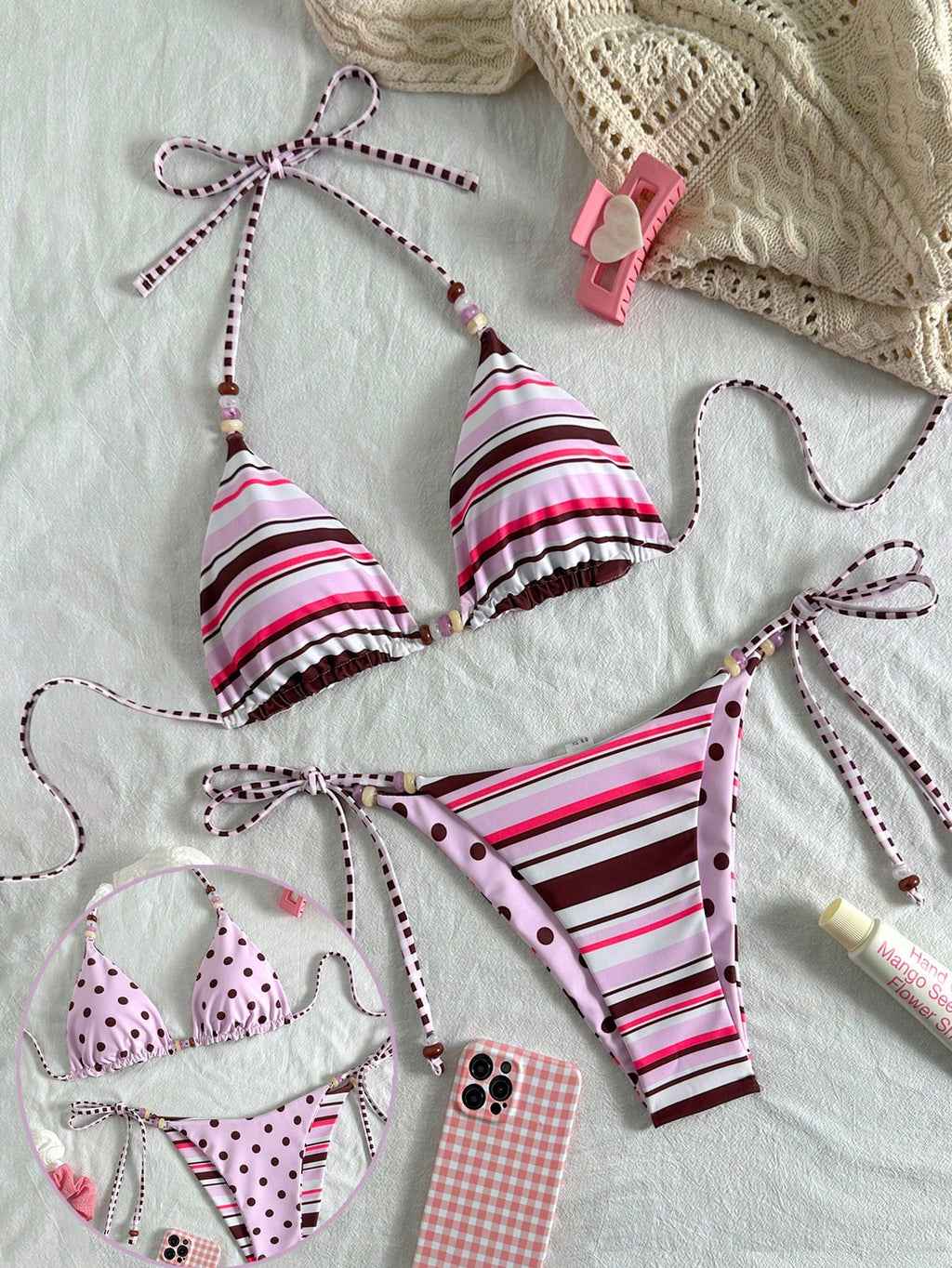 Swim Mod 2026 New Spring/Summer Women 2pcs Swimwear Set, Random