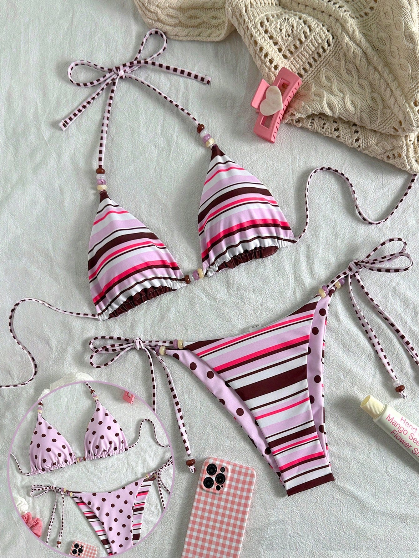 Swim Mod 2026 New Spring/Summer Women 2pcs Swimwear Set, Random