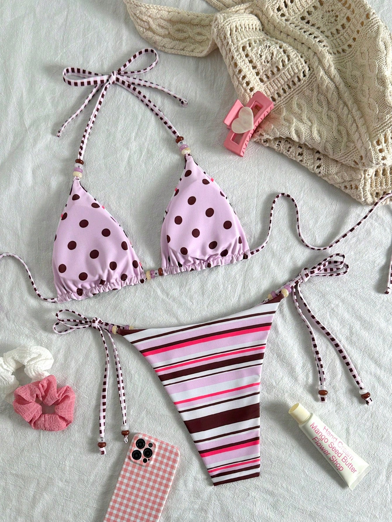 Swim Mod 2026 New Spring/Summer Women 2pcs Swimwear Set, Random
