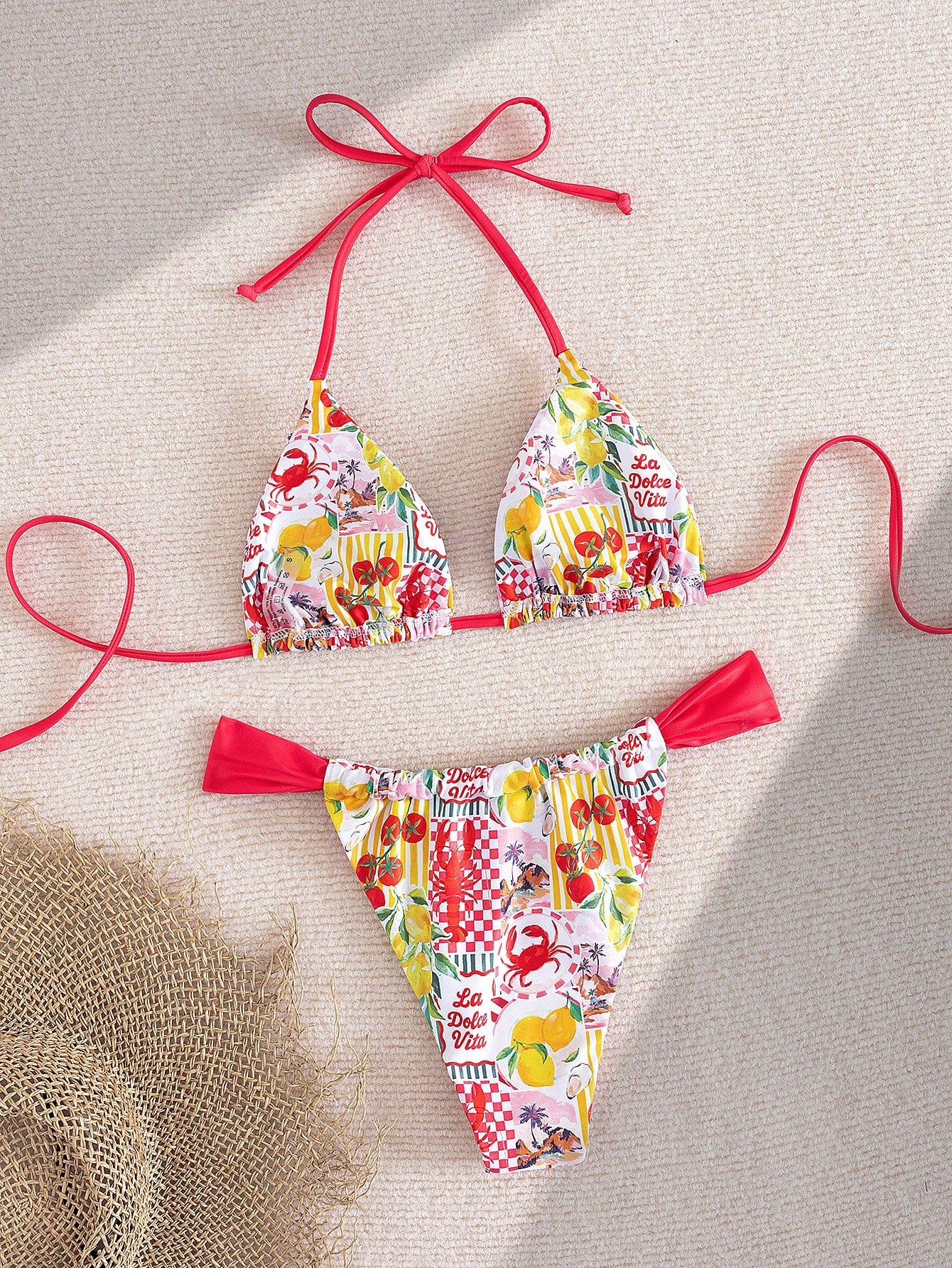 Swim Vcay Summer Vacation Sexy Fashion All-Over Fruit & Vegetable