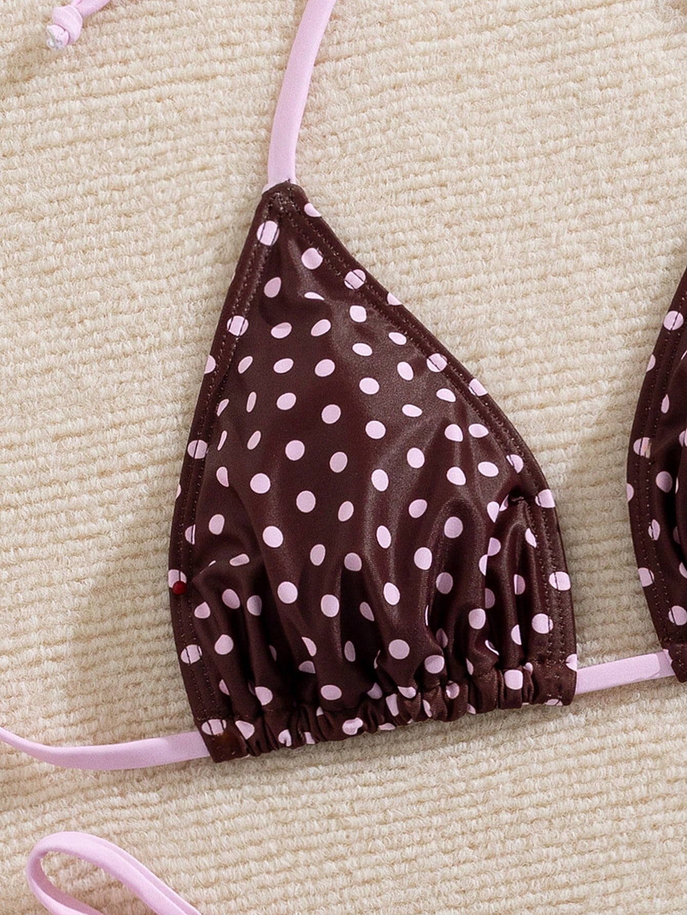 Women's Summer Swimwear, Polka Dot Print Sexy Bikini Set With Halter