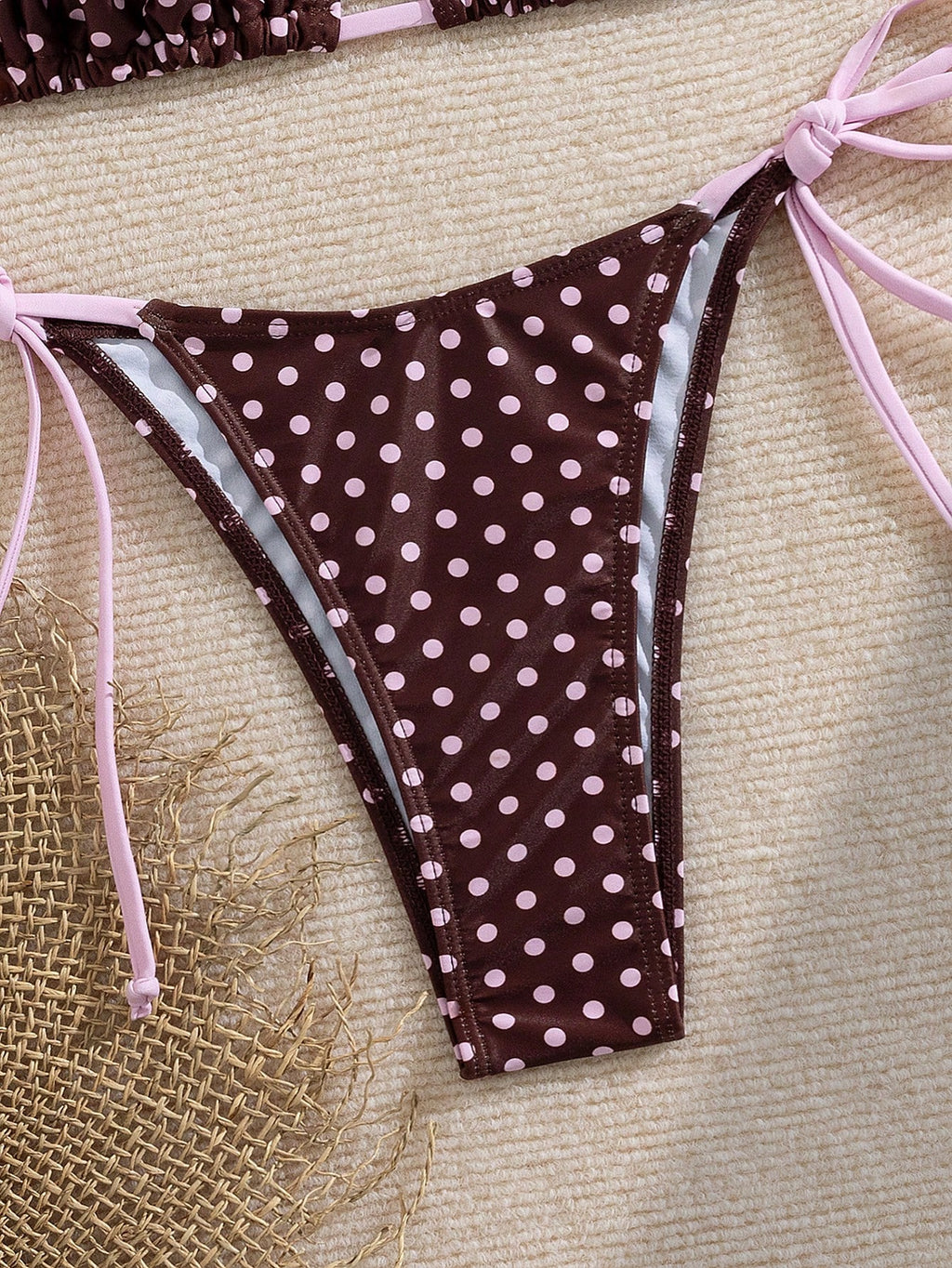 Women's Summer Swimwear, Polka Dot Print Sexy Bikini Set With Halter
