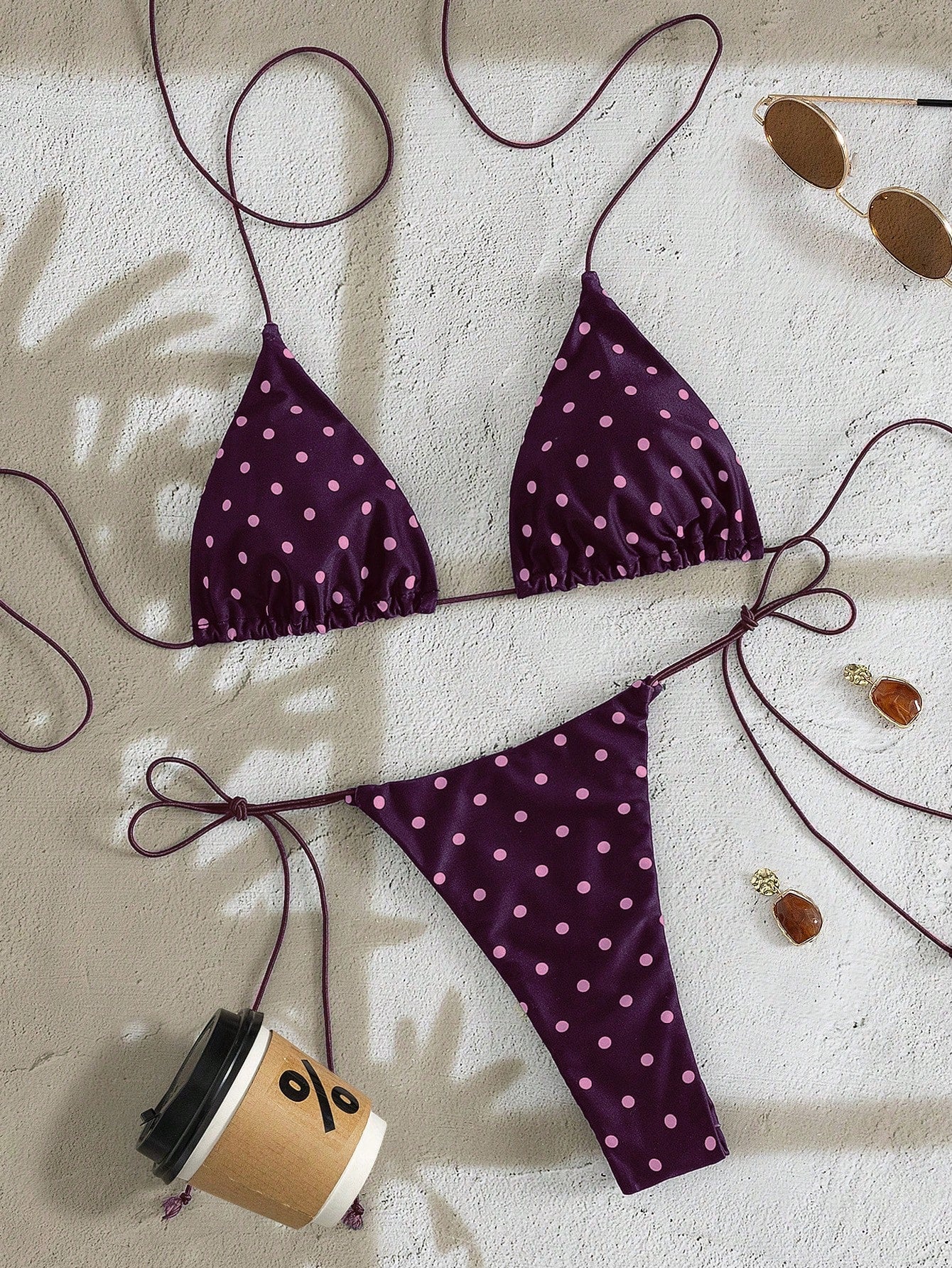 PEPPERMOLLY New Soft Polka Dot Pattern Sleeveless Criss-Cross Strap