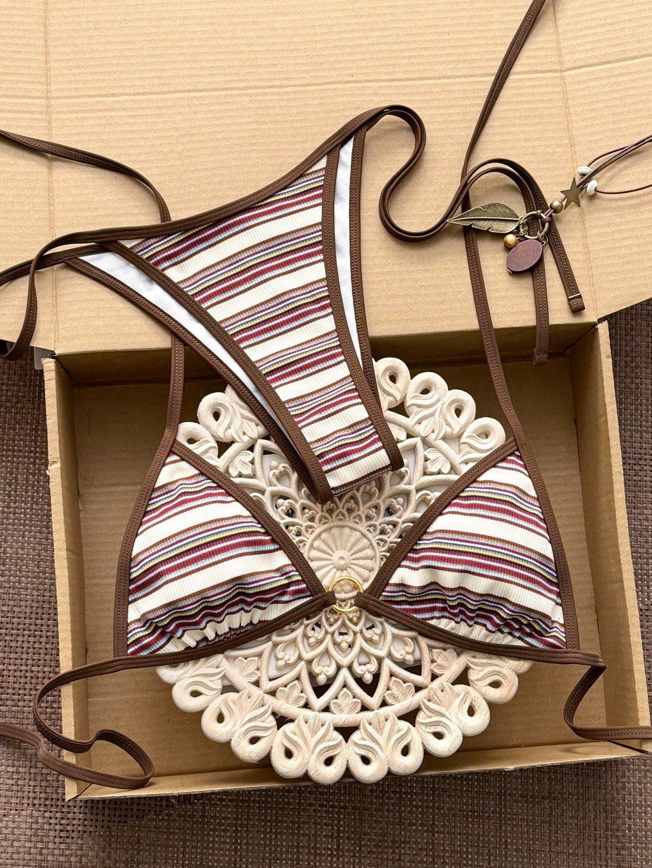 Swim Women's Lace-Up Halter Sexy Bikini 2 Pieces Swimwear Set, Summer