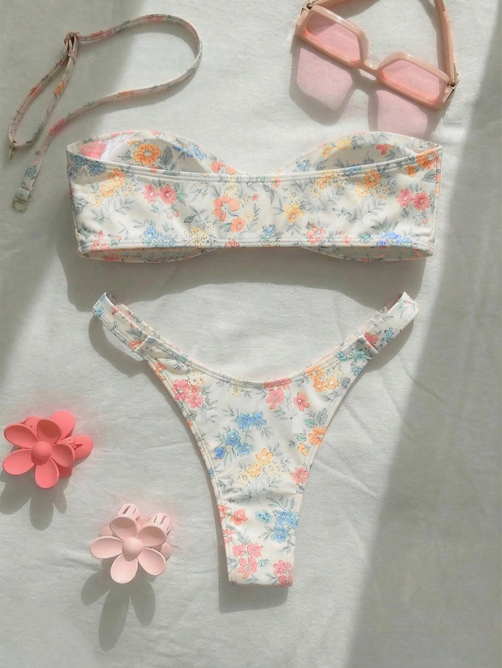 New Fashionable Sexy Polka Dot Print Strapless Detachable Strap