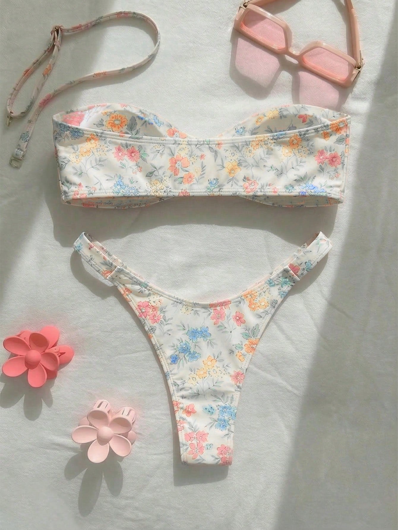 New Fashionable Sexy Polka Dot Print Strapless Detachable Strap