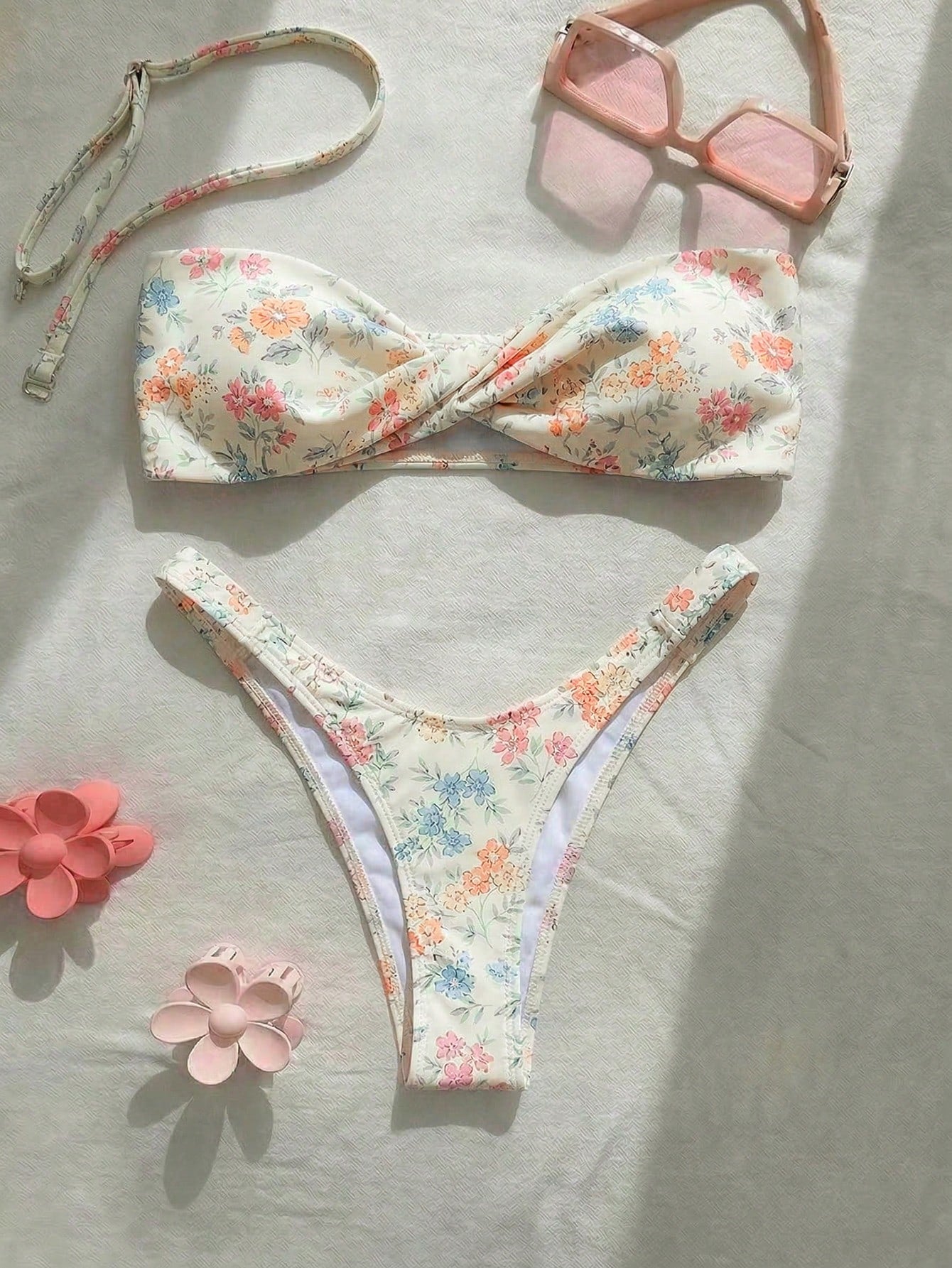 New Fashionable Sexy Polka Dot Print Strapless Detachable Strap