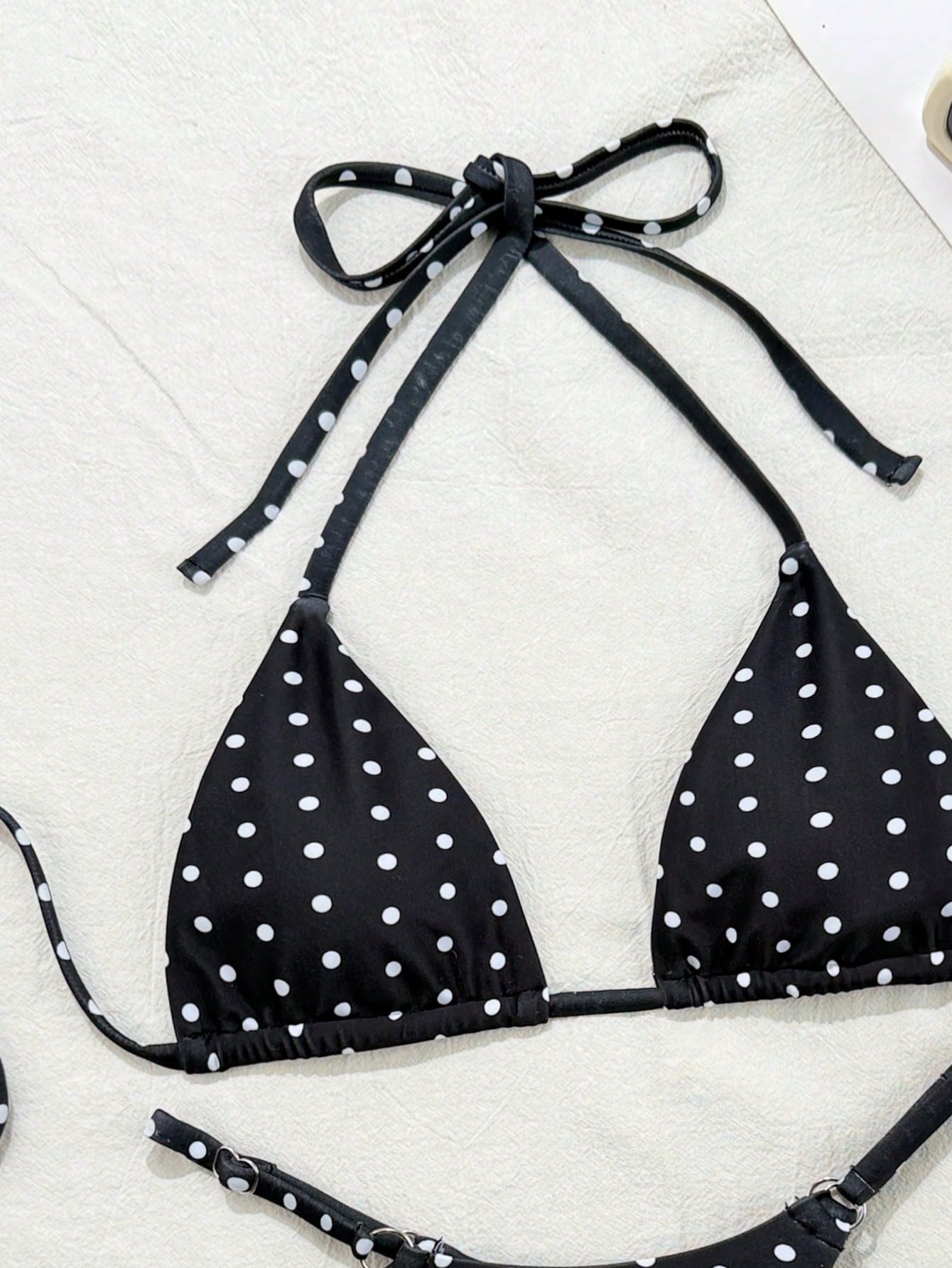 Swim Mod Women's 2 Pieces Bikini Set, Pink Stripe Triangle Spaghetti Strap High Cut Tie Waist Swimwear, - image 14