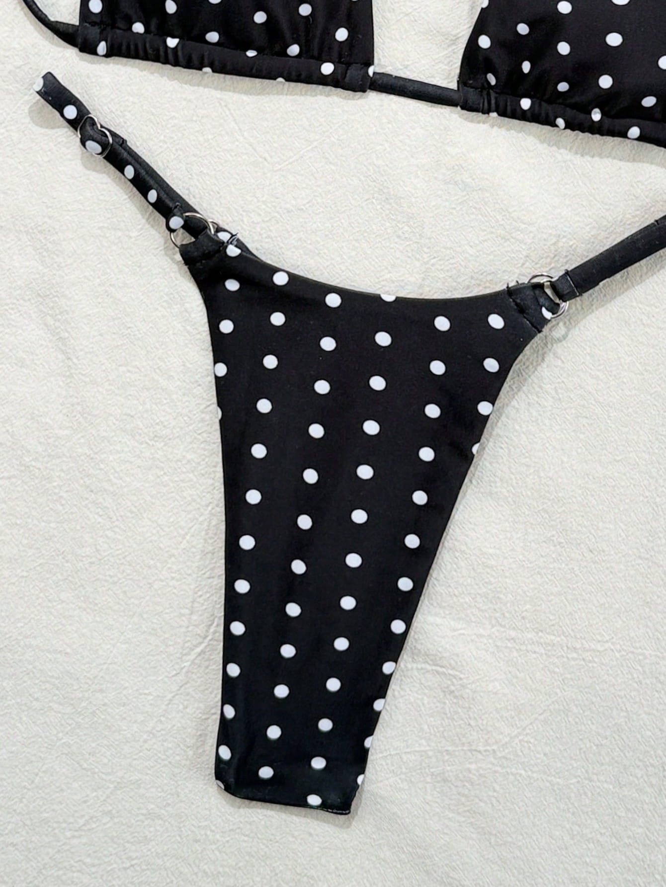 Swim Mod Women's 2 Pieces Bikini Set, Pink Stripe Triangle Spaghetti Strap High Cut Tie Waist Swimwear, - image 15