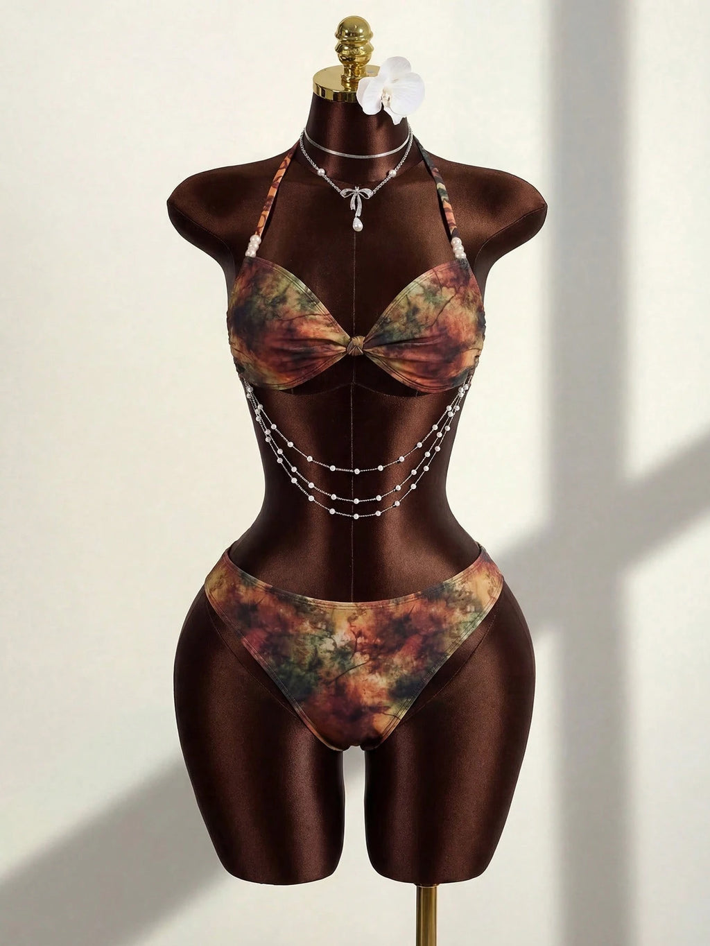Zestiva 3pcs/Set Brown Summer Boho Sequin Beach Party Holiday Holiday