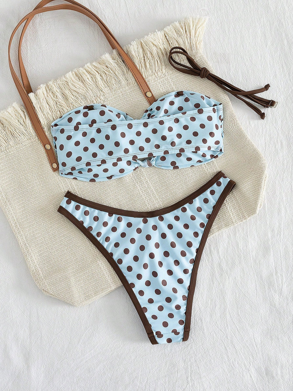 Swim Mod Women's Summer Beach Solid Color Wireless Ruched Bikini Top